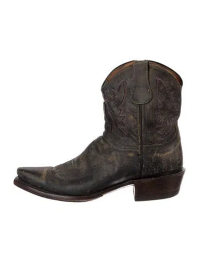 Pre-owned 1883 By Lucchese Leather Western Boots In Brown