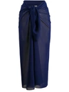 Fisico Cristina Ferrari Fisico Knot Detail Sarong Skirt - Blue In Blue