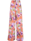 ALICE AND OLIVIA ALICE+OLIVIA PRINTED PALAZZO TROUSERS - 橘色