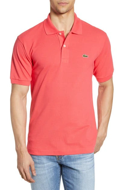 Lacoste L1212 Regular Fit Pique Polo In Sirop Pink