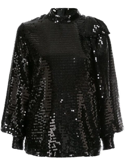 Msgm High-neck Sequin Top In 195286