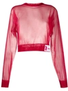 ARTICA ARBOX ARTICA ARBOX SHEER CROPPED BLOUSE - PINK
