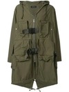 UNDERCOVER UNDERCOVER HOODED RAINCOAT - GREEN