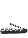 Burberry Larkhall Low-top Canvas Logo Sneakers In White