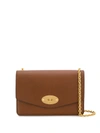 Mulberry Foldover Chain Crossbody Bag In Brown