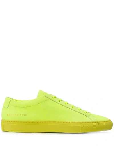 Common Projects Achille Fluo Trainers In Yellow Suede