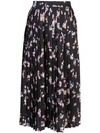 MAISON MARGIELA MAISON MARGIELA PLEATED FLORAL SKIRT - 黑色