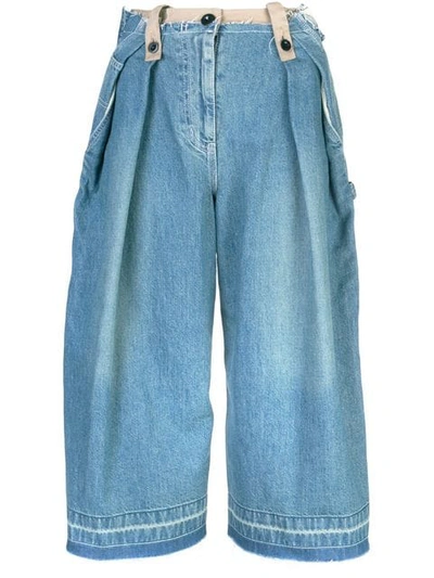 Sacai Wide-leg Denim Culottes - 蓝色 In Blue