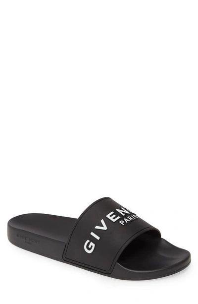 Givenchy Logo Slides In Black