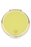 Kate Spade Compact Mirror In Citron W/ Gold
