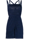 M MISSONI M MISSONI STRUCTURED GLITTER PLAYSUIT - BLUE