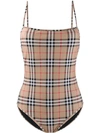 Burberry Vintage Check Swimsuit In Neutrals