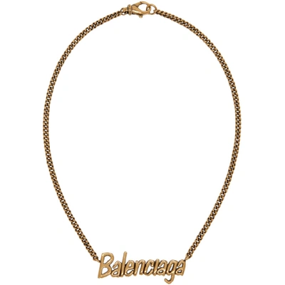 Balenciaga Gold Logo Necklace