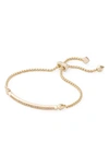 Kendra Scott Ott Adjustable Chain Bracelet W/ Cubic Zirconia, 14k Gold-plate In Gold