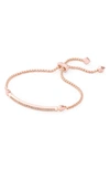 Kendra Scott Ott Adjustable Chain Bracelet W/ Cubic Zirconia, 14k Rose Gold-plate In Rose Gold