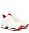 Christian Louboutin Spike Sock Donna Red Sole Sneakers In White