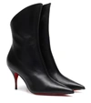CHRISTIAN LOUBOUTIN CLAIRE ZIP 80 LEATHER ANKLE BOOTS,P00387009