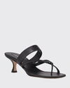 Manolo Blahnik Black Susa Mules In Black