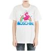 MOSCHINO WOMEN'S T-SHIRT SHORT SLEEVE CREW NECK ROUND LAMACORN THE SIMS,A077491401002 L