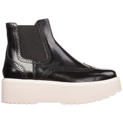 Hogan Chelsea Ankle Boots In Nero