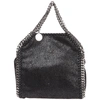 Stella Mccartney Falabella Tiny Baby Bella Shimmer Faux-suede Tote In Black