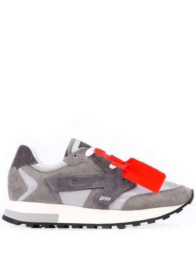 Off-white Arrow Runner Suede And Shell Trainers In Gray