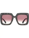 GUCCI OVERSIZED SQUARE SUNGLASSES WITH CRYSTALS