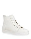 Christian Louboutin Louis Orlato Full-grain Leather High-top Sneakers In White
