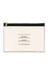 THOM BROWNE THOM BROWNE SMALL ZIPPER TABLET POUCH IN BLACK,TMBX-MY94