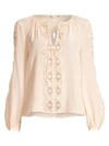 JOIE Bernabas Lace & Silk Blouse