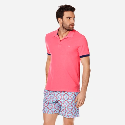 Vilebrequin Mens Rose Shocking Turtle-embroidered Cotton-piqué Polo Shirt Xxl In Pink
