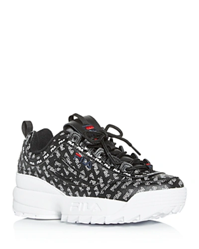 Fila Women's Disruptor Ii Multiflag Casual Athletic Sneakers From Finish Line In Black/white/silver