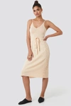 MANGO MANGO BALERIES DRESS - BEIGE