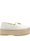 GUCCI CHEVRON LEATHER ESPADRILLE WITH DOUBLE G
