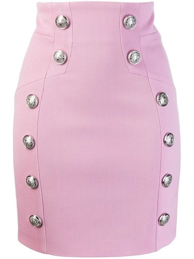 Balmain Mini Pencil Skirt - 粉色 In Pink