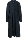JACQUEMUS JACQUEMUS OVERSIZED BELTED TRENCH COAT - BLUE
