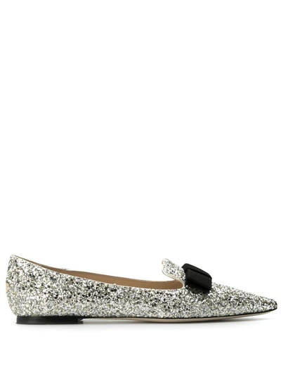 Jimmy Choo Gala Glitter Ballerina Shoes In Multi
