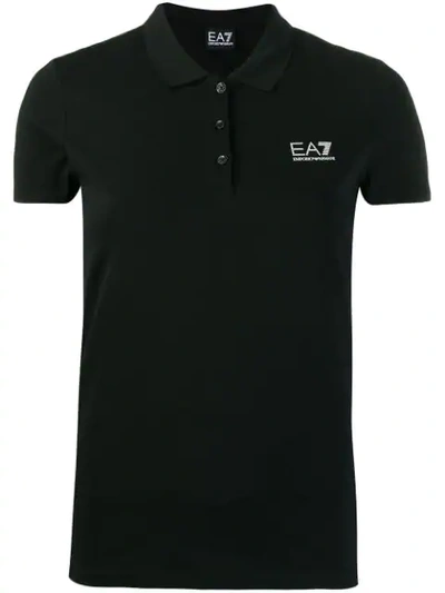 Ea7 Emporio Armani Embroidered Logo Polo Top - 黑色 In Black