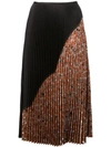 CEDRIC CHARLIER PLEATED HALF-PRINT SKIRT