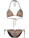 Burberry Beige Vintage Check Triangle Bikini In Neutrals