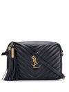 Saint Laurent Lou Quilted Leather Belt Bag With Tassel - Green In 1000 Black