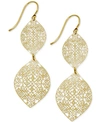 Essentials Filigree Double Drop Earrings In Gold-plate In Gold