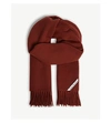 Acne Studios Fringed Mélange Wool Scarf In Camel Brown