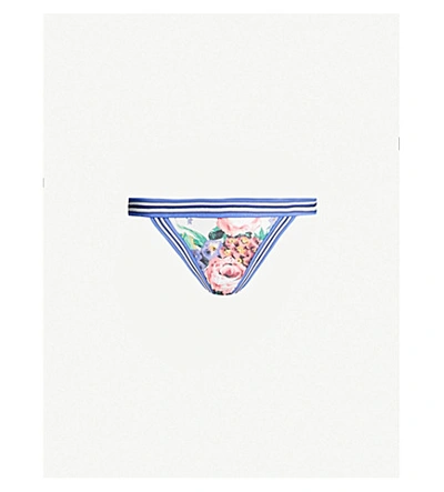 Zimmermann Allia High-rise Floral-print Bikini Bottoms In White Floral
