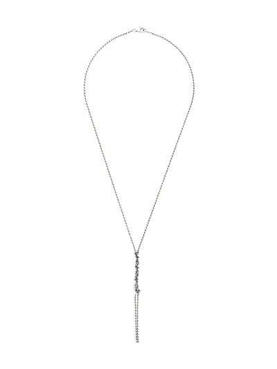 Emanuele Bicocchi Silver Crochet Y-shaped Necklace