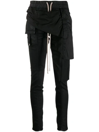 Rick Owens Drkshdw Deconstructed Wax Trousers - 黑色 In Black