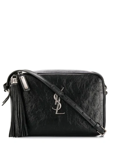 Saint Laurent Medium Lou Leather Shoulder Bag In Black