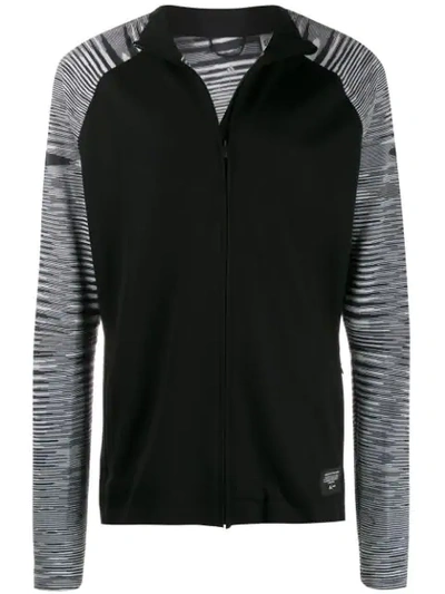 Adidas X Missoni Men's X Missoni Phx Striped-knit Zip-front Jacket In Black