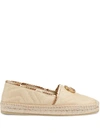 GUCCI Chevron raffia espadrille with Double G