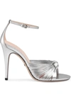 Gucci Metallic Leather Sandals In Pink